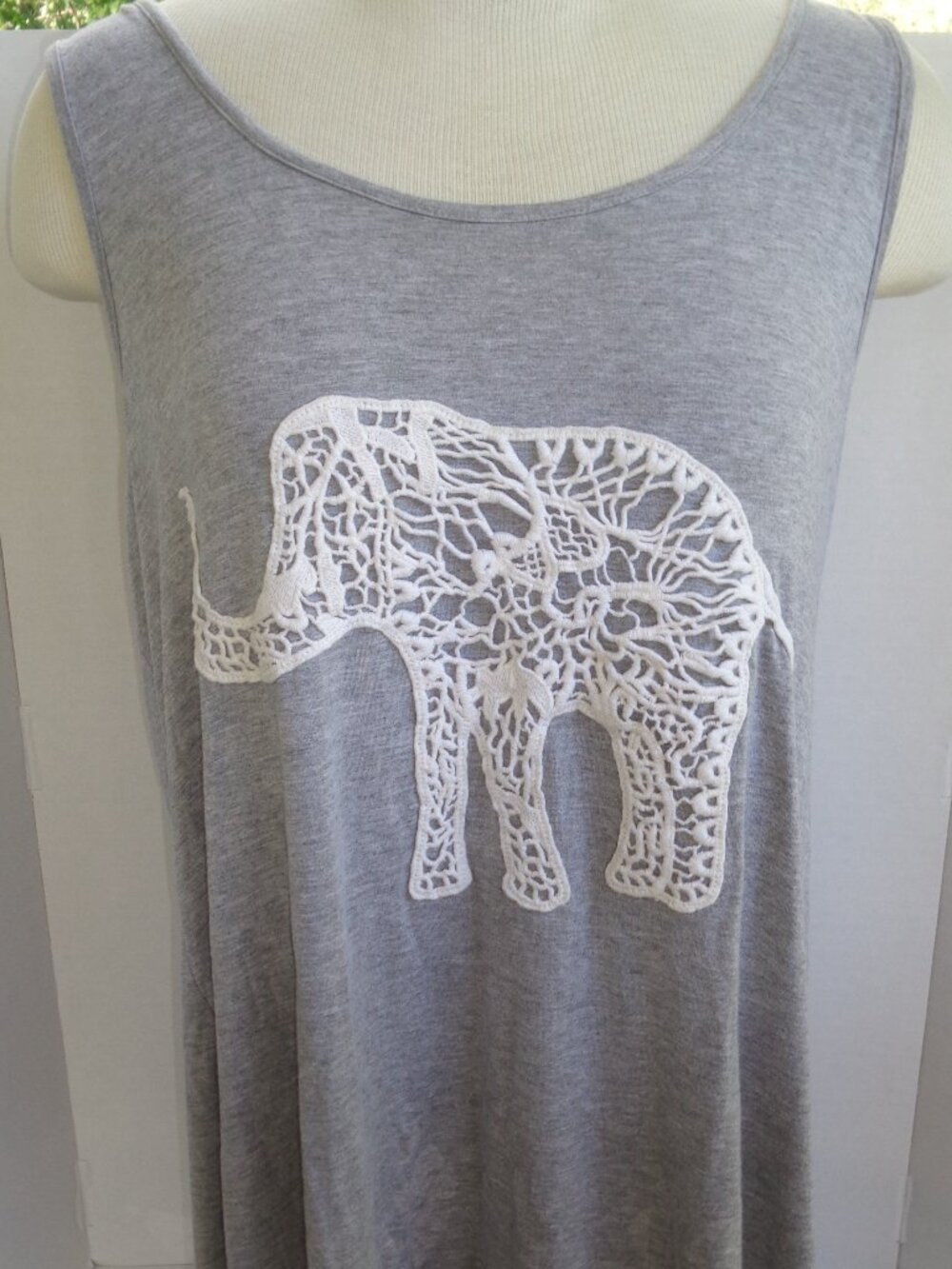 Embroidered Elephant Tank Top Shirt